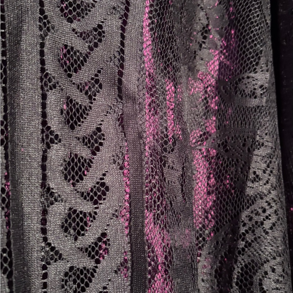 Black Lace Swim Coverup Kaftan Casual Robe - Picture 4 of 6